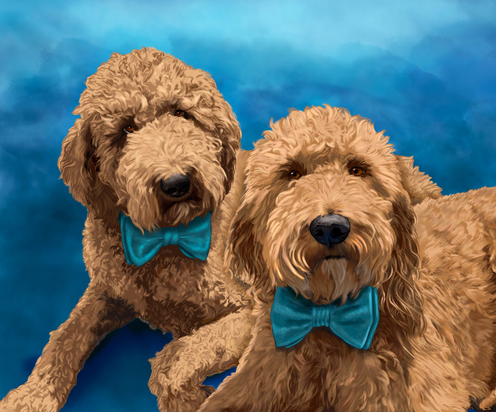 Pet Illustration: Ozzy and Franklin