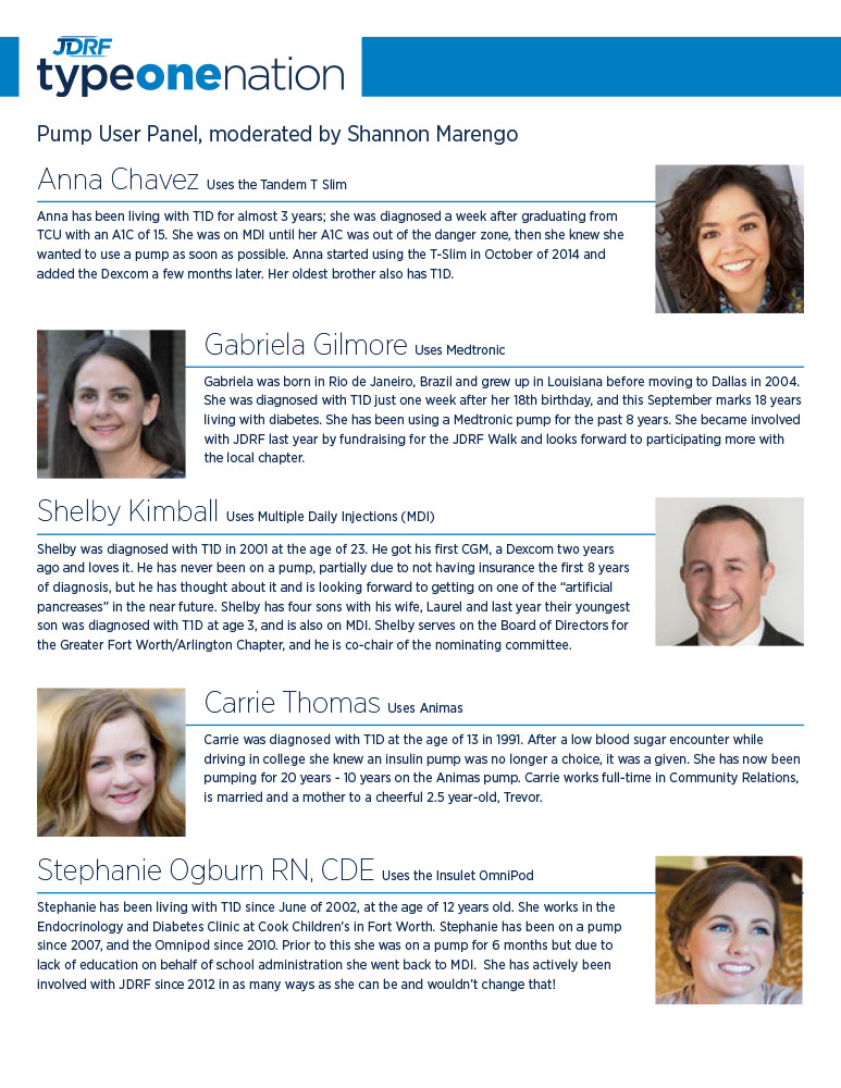 JDRF Type One Nation Program: Speakers page 3