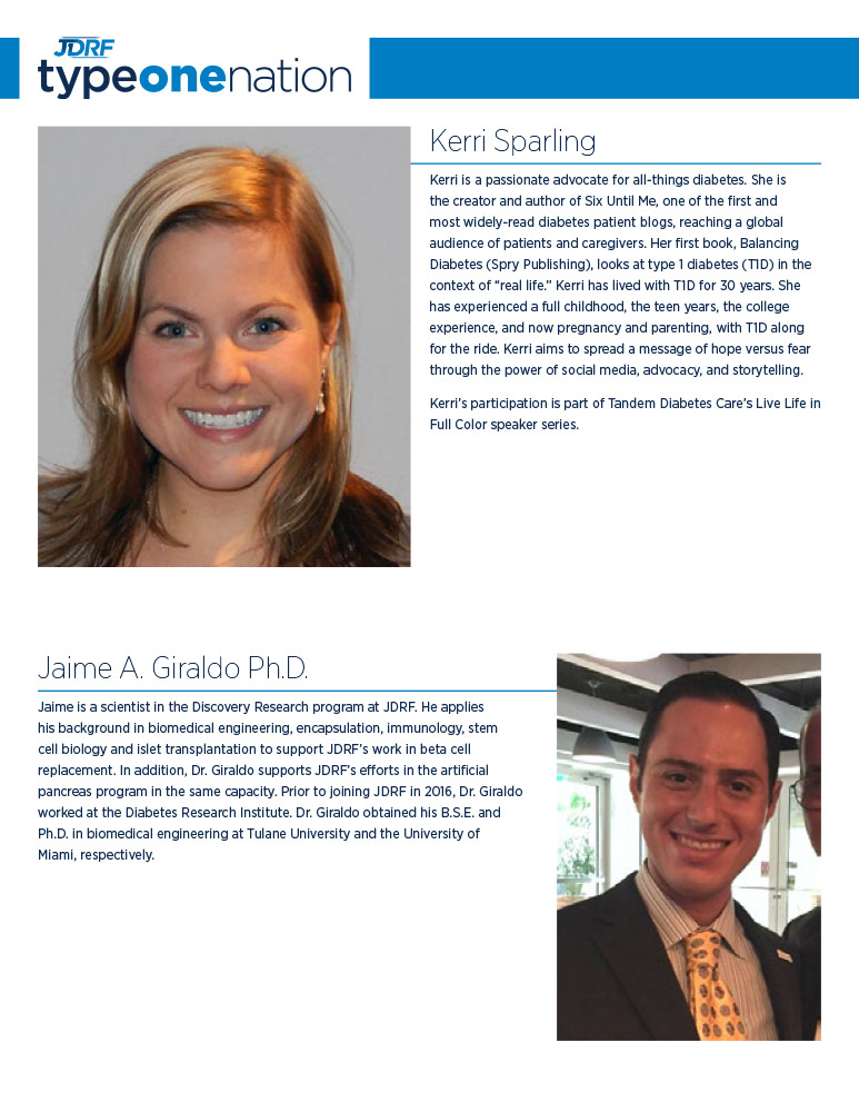 JDRF Type One Nation Program: Speakers page 1