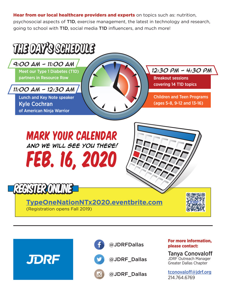 JDRF Type One Nation flyer back