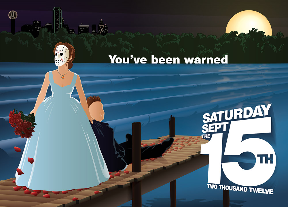 Ryan and Donna Dallas Reception: Save the Date postcard front