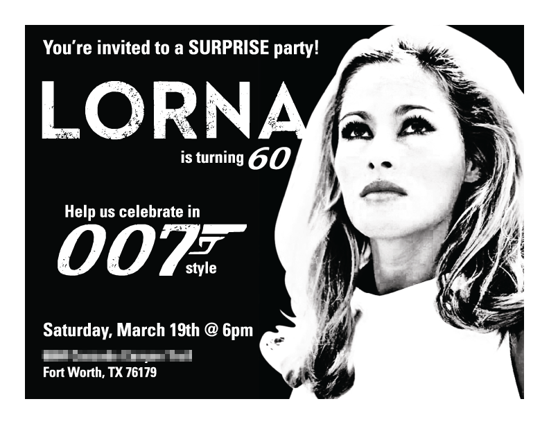 Lorna's 60th Birthday: Invite front