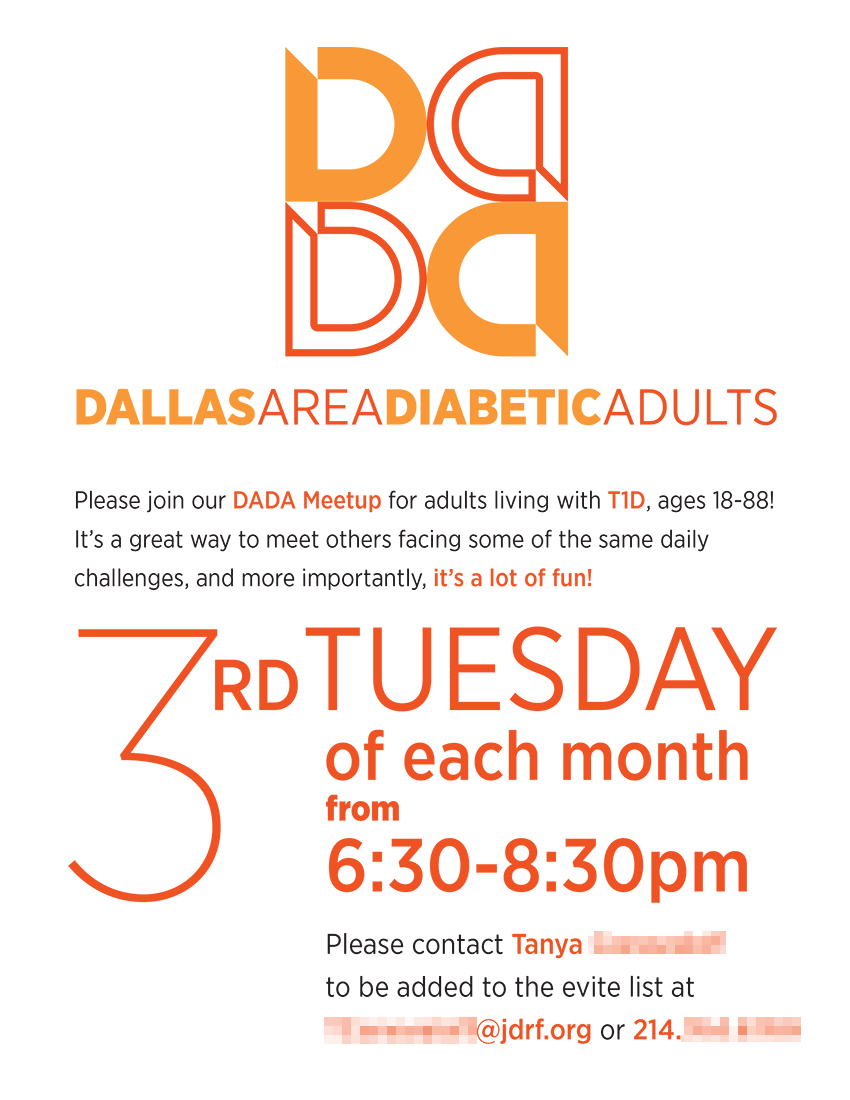 Dallas Area Diabetic Adults table-top sign