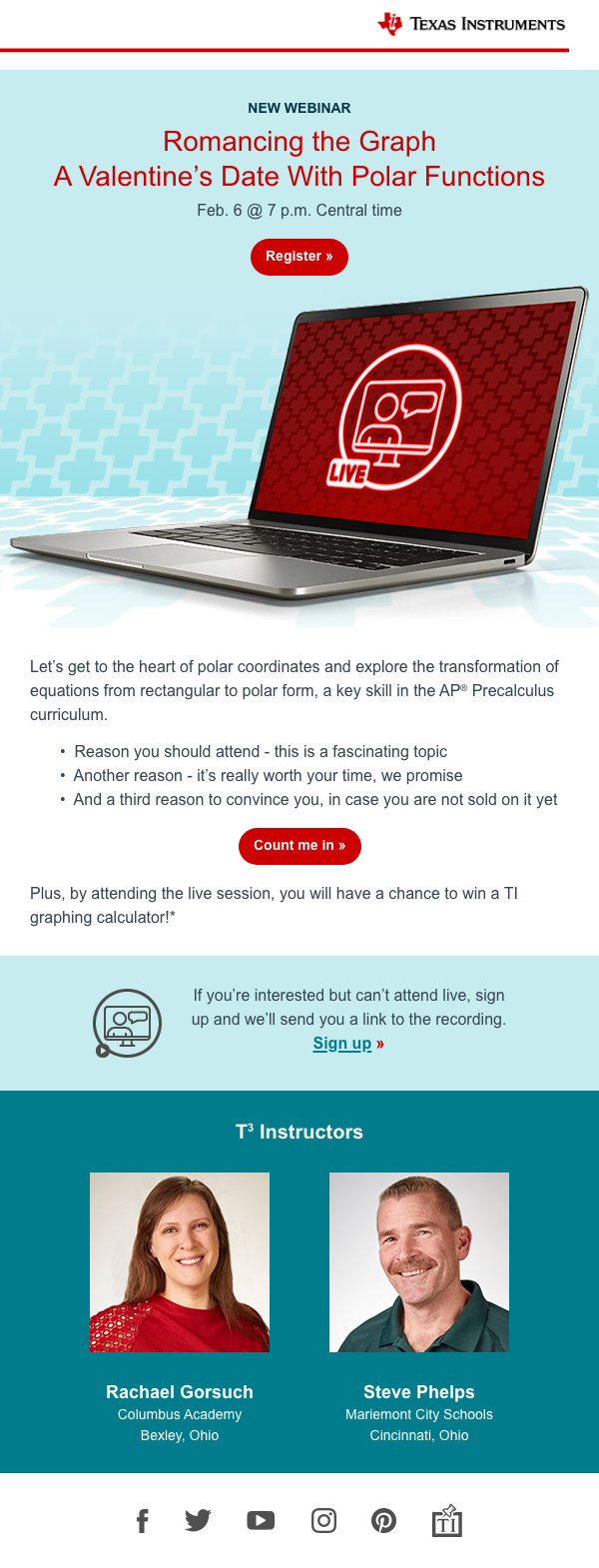 TI Webinars email template 1