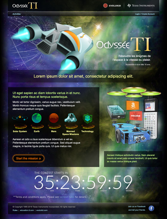 Odyssée TI landing page